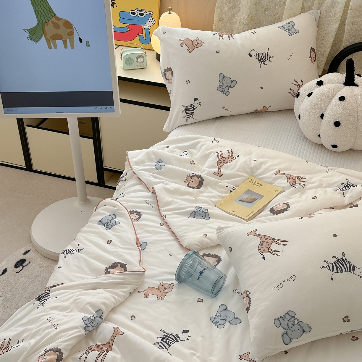 91家纺网 家纺一手货源 找家纺 咏绒家纺工厂店 厂家直销网销爆款花型永不断货2025春夏新款A类牛奶针织棉大豆夏被（长期款） 小动物们