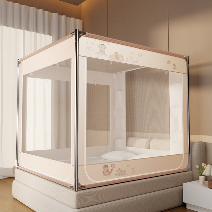 91家纺网 家纺一手货源 找家纺 青竹苑 2026新款贴布口袋款床笠底坐床蚊帐 哈基米