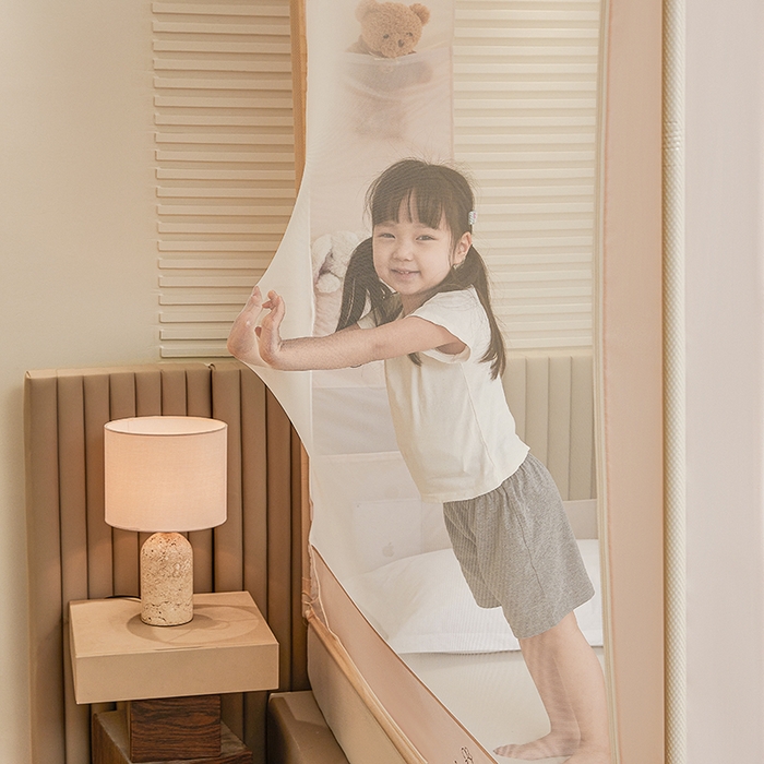 91家纺网 家纺一手货源 找家纺 青竹苑 2026新款贴布口袋款床笠底坐床蚊帐 哈基米