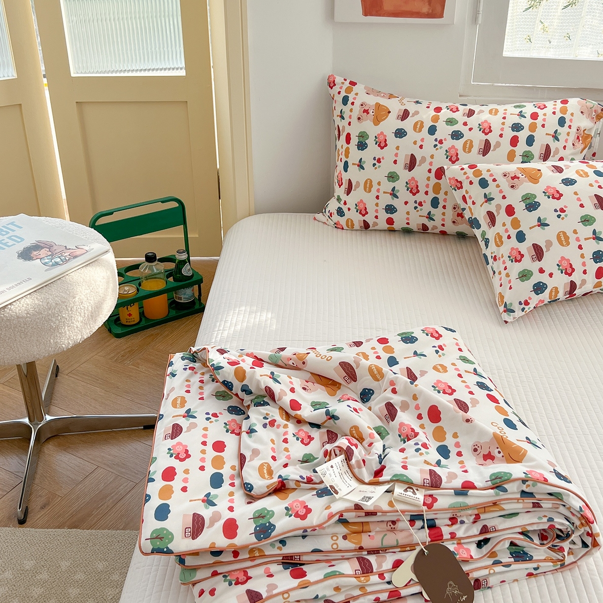 91家纺网 家纺一手货源 找家纺 咏绒家纺工厂店 厂家直销网销爆款花型永不断货2025春夏新款A类牛奶针织棉大豆夏被（长期款） 小熊回忆