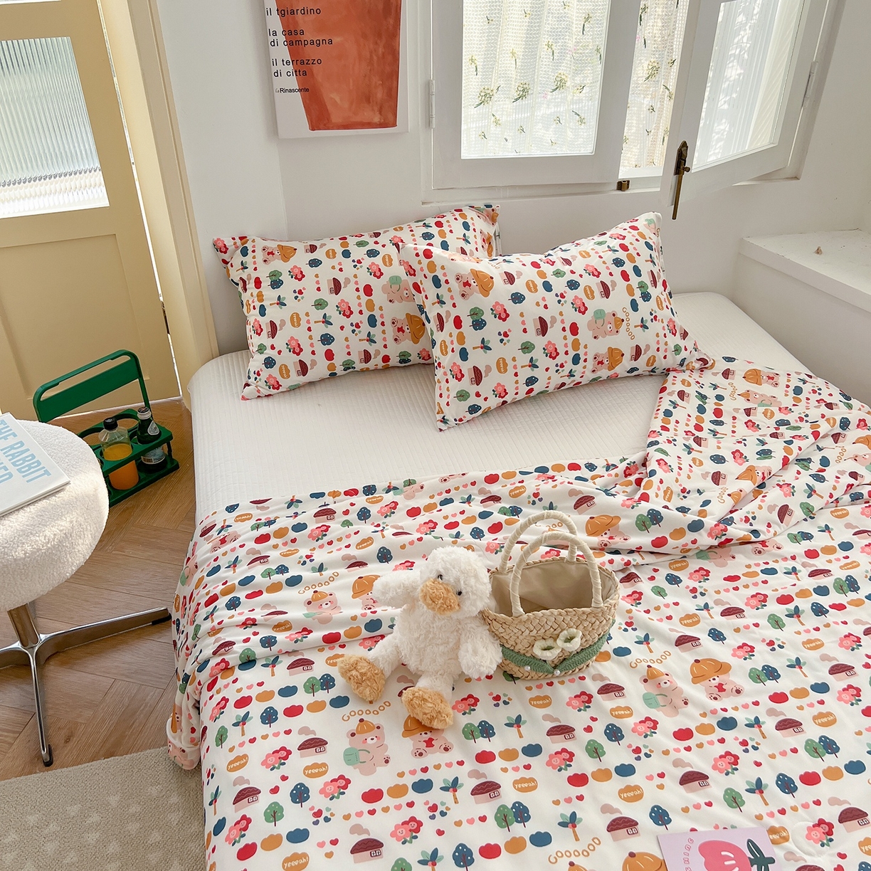 91家纺网 家纺一手货源 找家纺 咏绒家纺工厂店 厂家直销网销爆款花型永不断货2025春夏新款A类牛奶针织棉大豆夏被（长期款） 小熊回忆