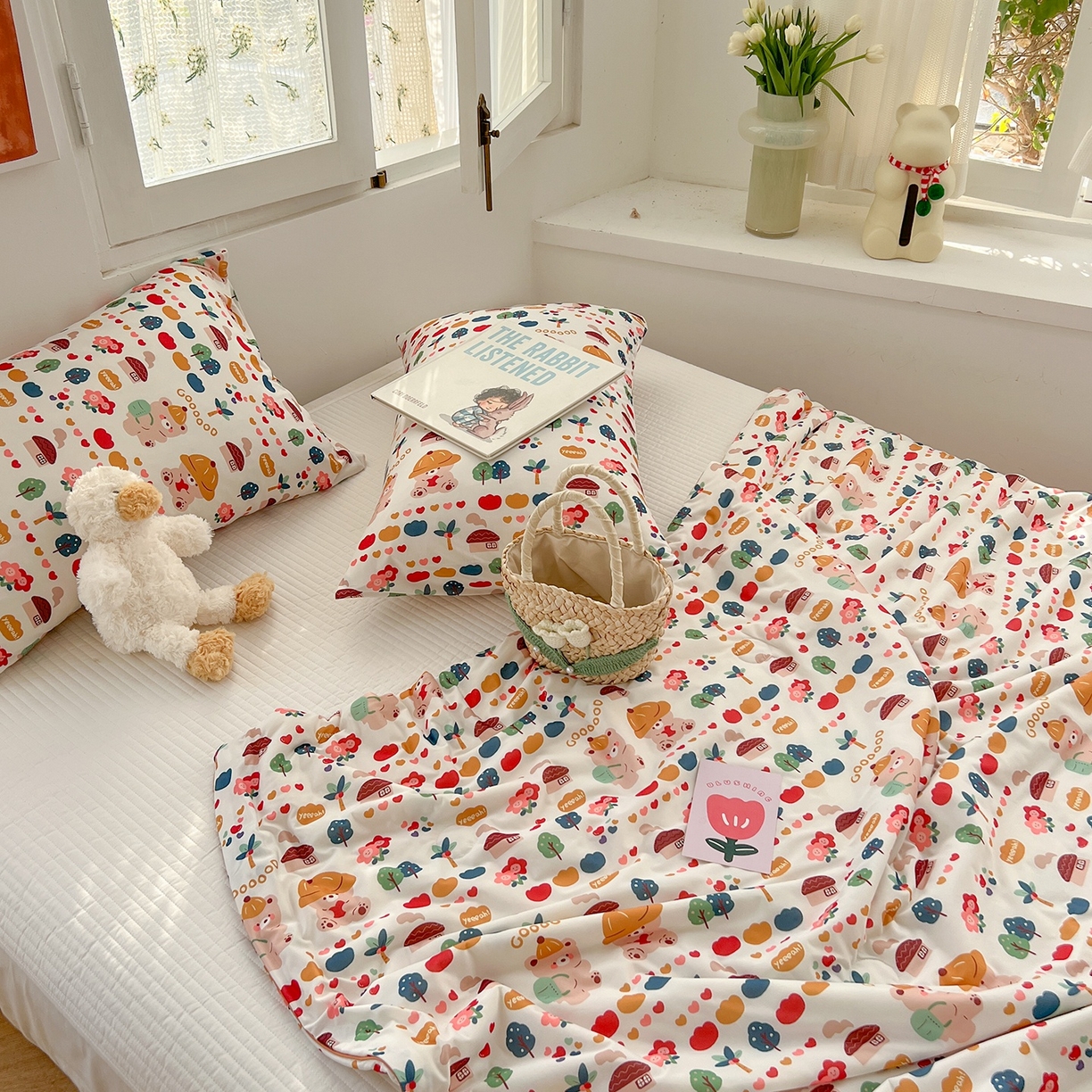 91家纺网 家纺一手货源 找家纺 咏绒家纺工厂店 厂家直销网销爆款花型永不断货2025春夏新款A类牛奶针织棉大豆夏被（长期款） 小熊回忆