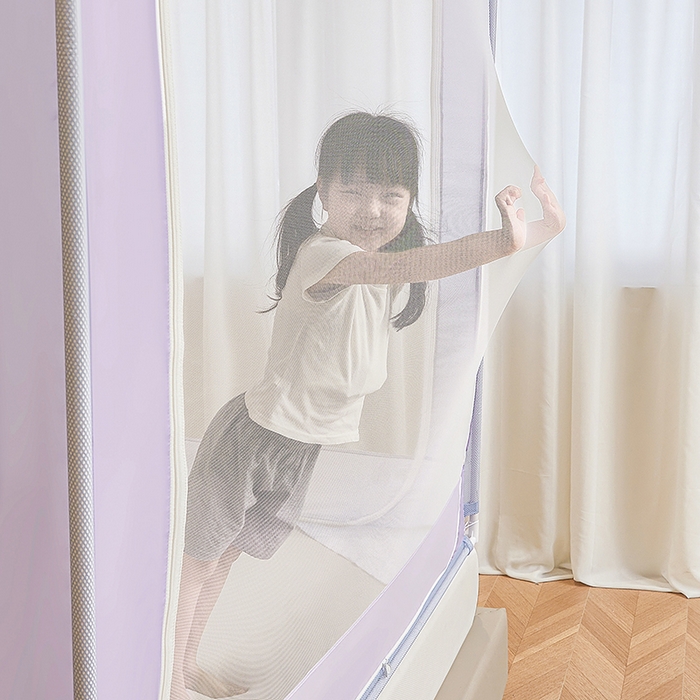 91家纺网 家纺一手货源 找家纺 青竹苑 2026新款贴布口袋款床笠底坐床蚊帐 猫猫晚安