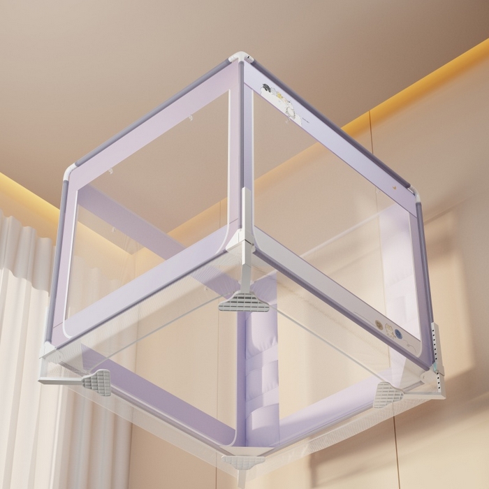 91家纺网 家纺一手货源 找家纺 青竹苑 2026新款贴布口袋款床笠底坐床蚊帐 猫猫晚安