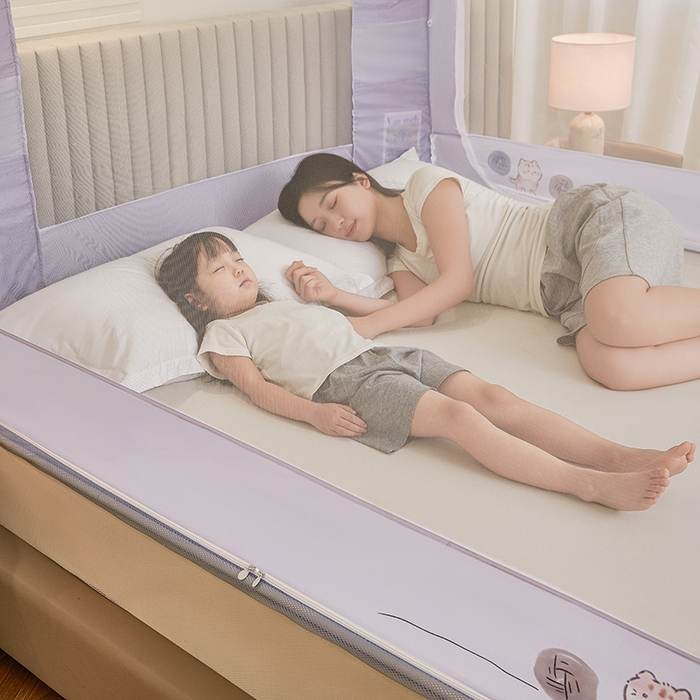 91家纺网 家纺一手货源 找家纺 青竹苑 2026新款贴布口袋款床笠底坐床蚊帐 猫猫晚安