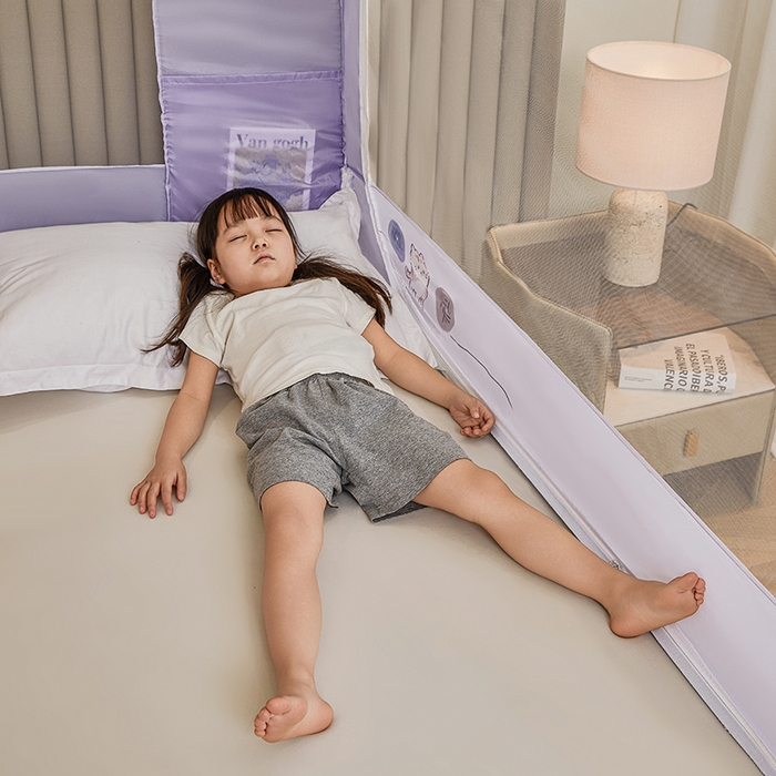 91家纺网 家纺一手货源 找家纺 青竹苑 2026新款贴布口袋款床笠底坐床蚊帐 猫猫晚安