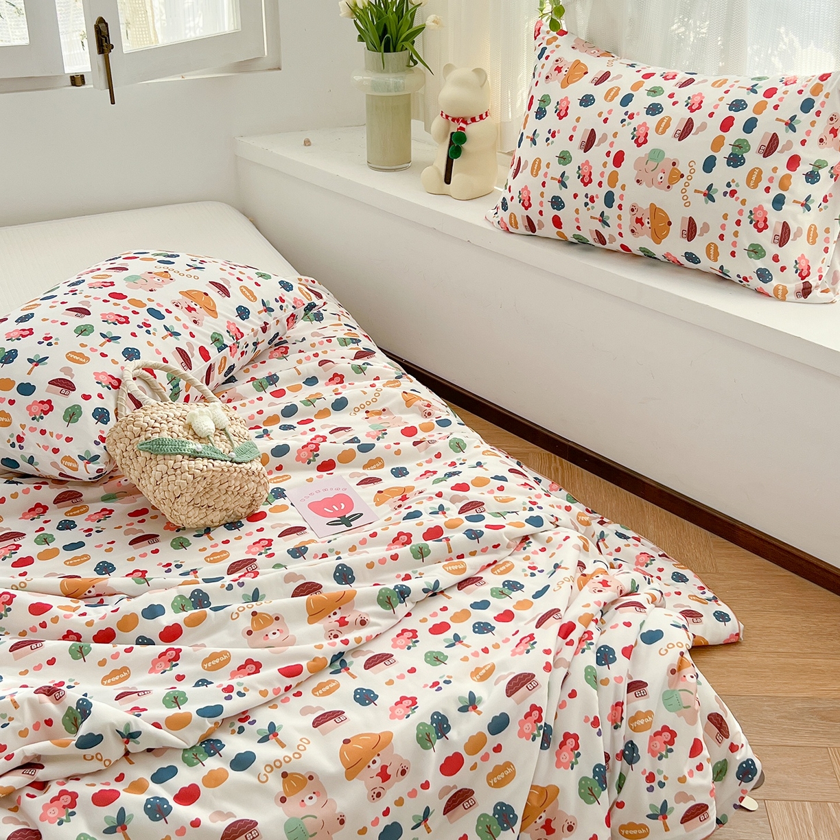 91家纺网 家纺一手货源 找家纺 咏绒家纺工厂店 厂家直销网销爆款花型永不断货2025春夏新款A类牛奶针织棉大豆夏被（长期款） 小熊回忆