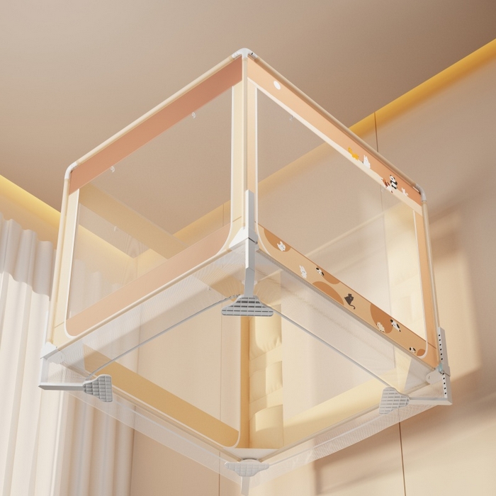 91家纺网 家纺一手货源 找家纺 青竹苑 2026新款贴布口袋款床笠底坐床蚊帐 萌宠出道