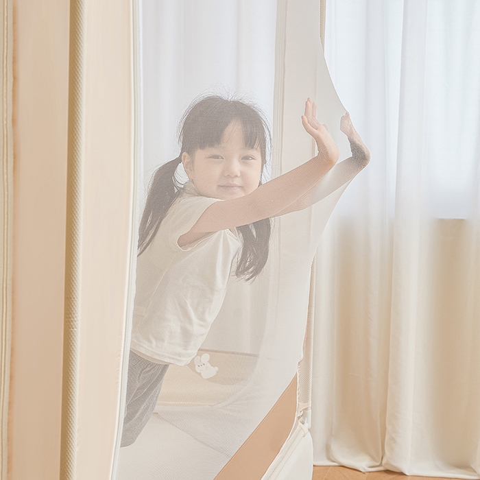 91家纺网 家纺一手货源 找家纺 青竹苑 2026新款贴布口袋款床笠底坐床蚊帐 萌宠出道