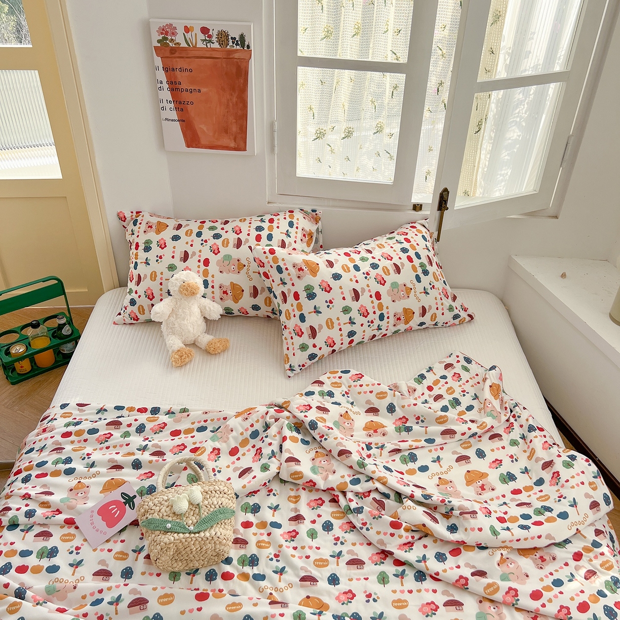 91家纺网 家纺一手货源 找家纺 咏绒家纺工厂店 厂家直销网销爆款花型永不断货2025春夏新款A类牛奶针织棉大豆夏被（长期款） 小熊回忆