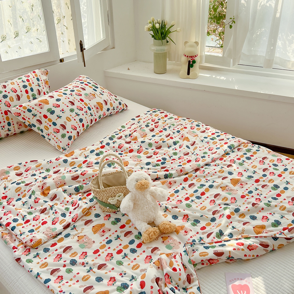 91家纺网 家纺一手货源 找家纺 咏绒家纺工厂店 厂家直销网销爆款花型永不断货2025春夏新款A类牛奶针织棉大豆夏被（长期款） 小熊回忆