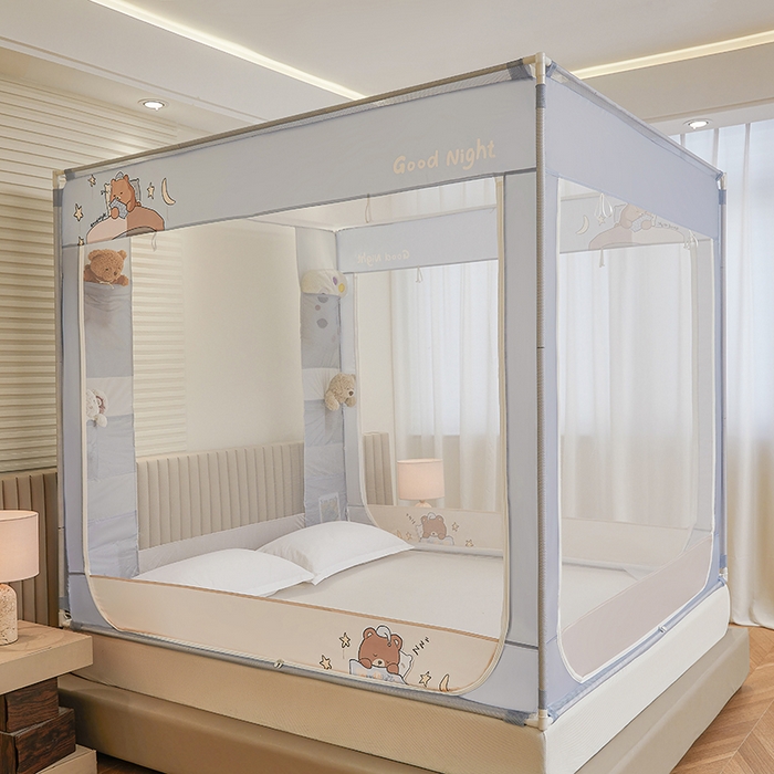 青竹苑 2026新款贴布口袋款床笠底坐床蚊帐 睡觉熊熊