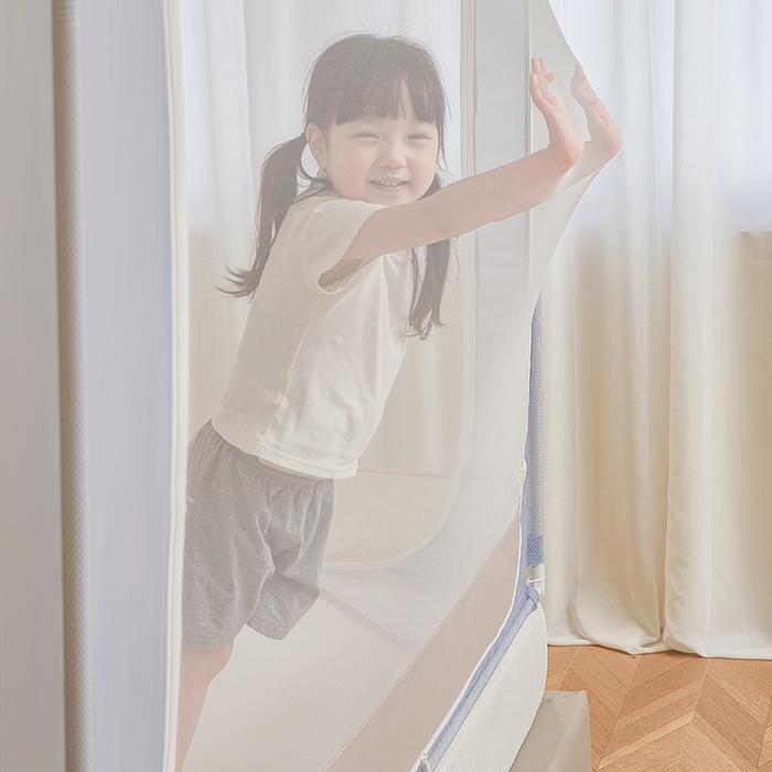 91家纺网 家纺一手货源 找家纺 青竹苑 2026新款贴布口袋款床笠底坐床蚊帐 睡觉熊熊