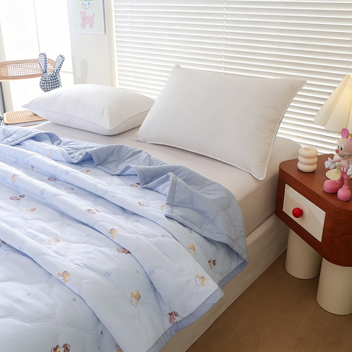 91家纺网 家纺一手货源 找家纺 诗雅纺织 2025新款超柔水洗棉夏凉被空调被超声波压花夏被礼品被 凯瑞