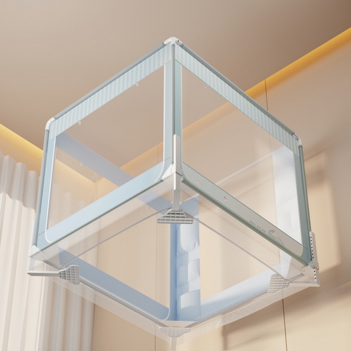 91家纺网 家纺一手货源 找家纺 青竹苑 2026新款贴布口袋款床笠底坐床蚊帐 晚安熊