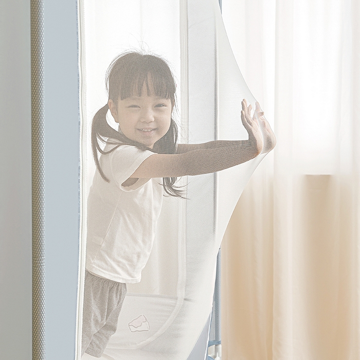 91家纺网 家纺一手货源 找家纺 青竹苑 2026新款贴布口袋款床笠底坐床蚊帐 晚安熊