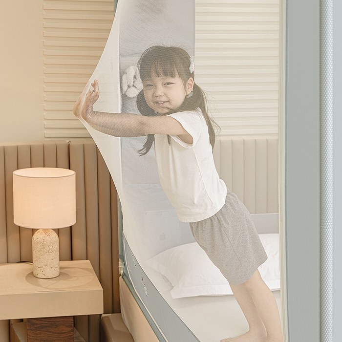 91家纺网 家纺一手货源 找家纺 青竹苑 2026新款贴布口袋款床笠底坐床蚊帐 晚安熊