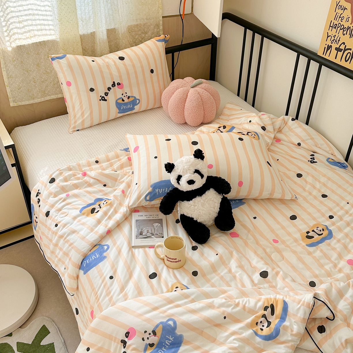 91家纺网 家纺一手货源 找家纺 咏绒家纺工厂店 厂家直销网销爆款花型永不断货2025春夏新款A类牛奶针织棉大豆夏被（长期款） 熊猫咖啡