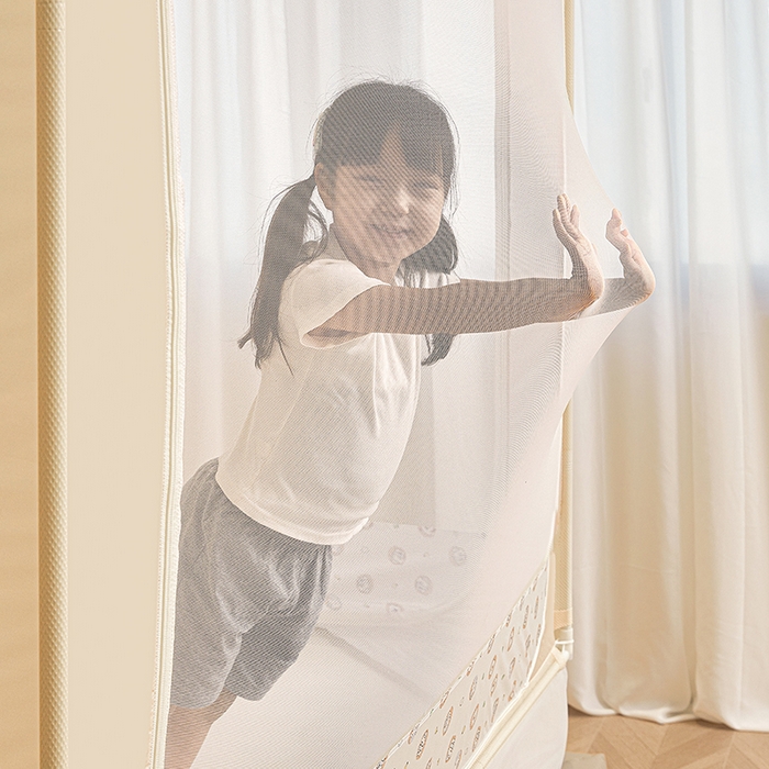 91家纺网 家纺一手货源 找家纺 青竹苑 2026新款贴布口袋款床笠底坐床蚊帐 小刺猬