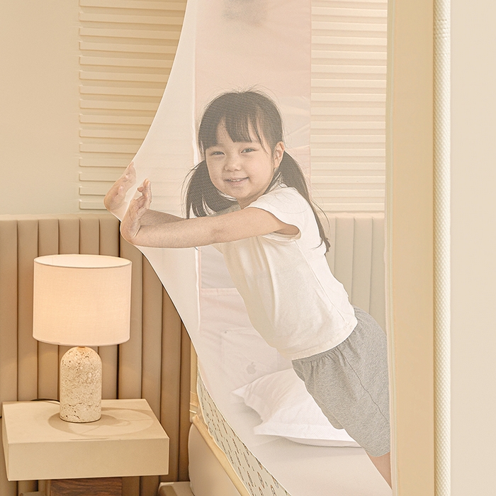 91家纺网 家纺一手货源 找家纺 青竹苑 2026新款贴布口袋款床笠底坐床蚊帐 小刺猬