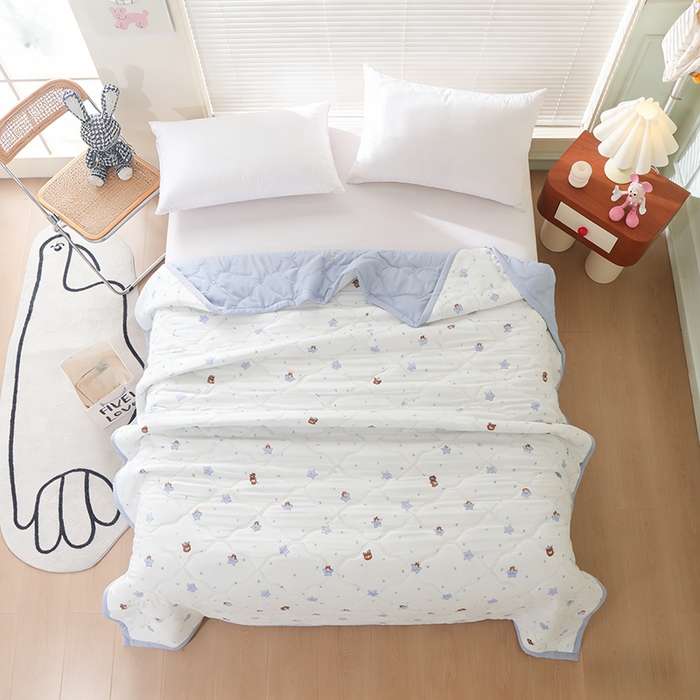 91家纺网 家纺一手货源 找家纺 诗雅纺织 2025新款超柔水洗棉夏凉被空调被超声波压花夏被礼品被 星空