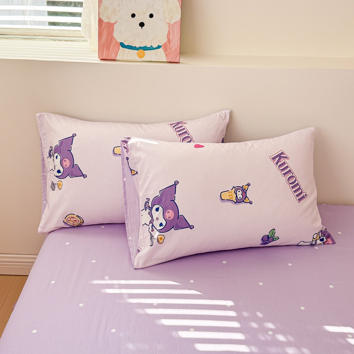 91家纺网 家纺一手货源 找家纺 女子家纺 2026新款40支100%纯棉全棉13070斜纹四件套 甜甜库洛米