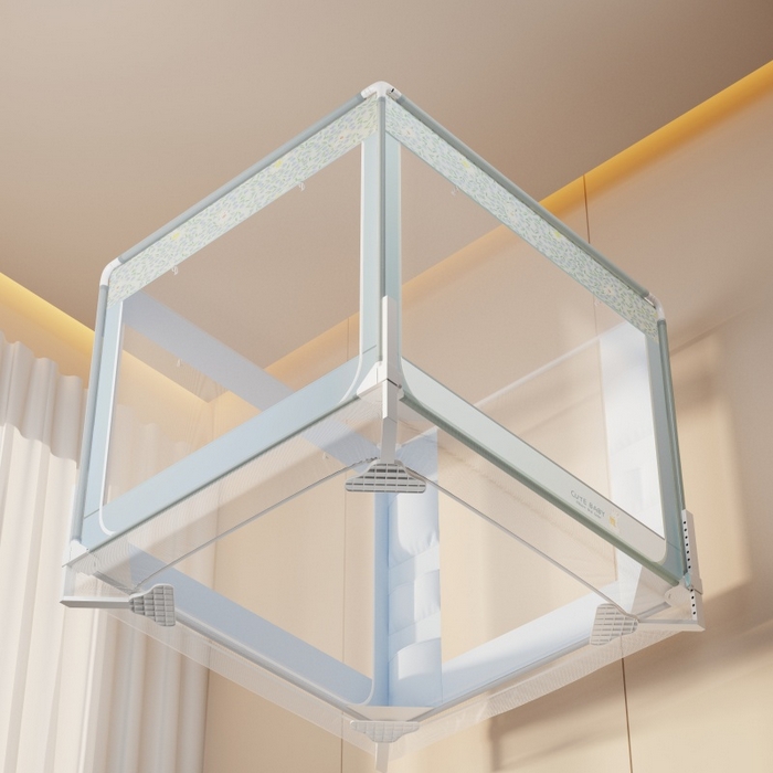 91家纺网 家纺一手货源 找家纺 青竹苑 2026新款贴布口袋款床笠底坐床蚊帐 郁金香兔