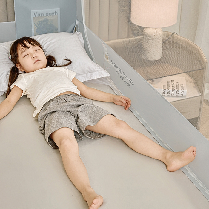 91家纺网 家纺一手货源 找家纺 青竹苑 2026新款贴布口袋款床笠底坐床蚊帐 郁金香兔