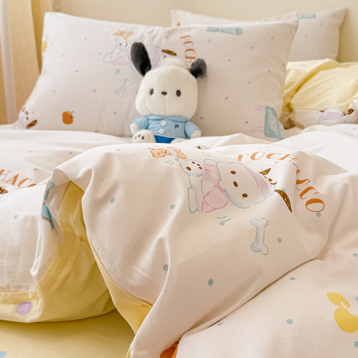 91家纺网 家纺一手货源 找家纺 女子家纺 2026新款40支100%纯棉全棉13070斜纹四件套 帕恰狗