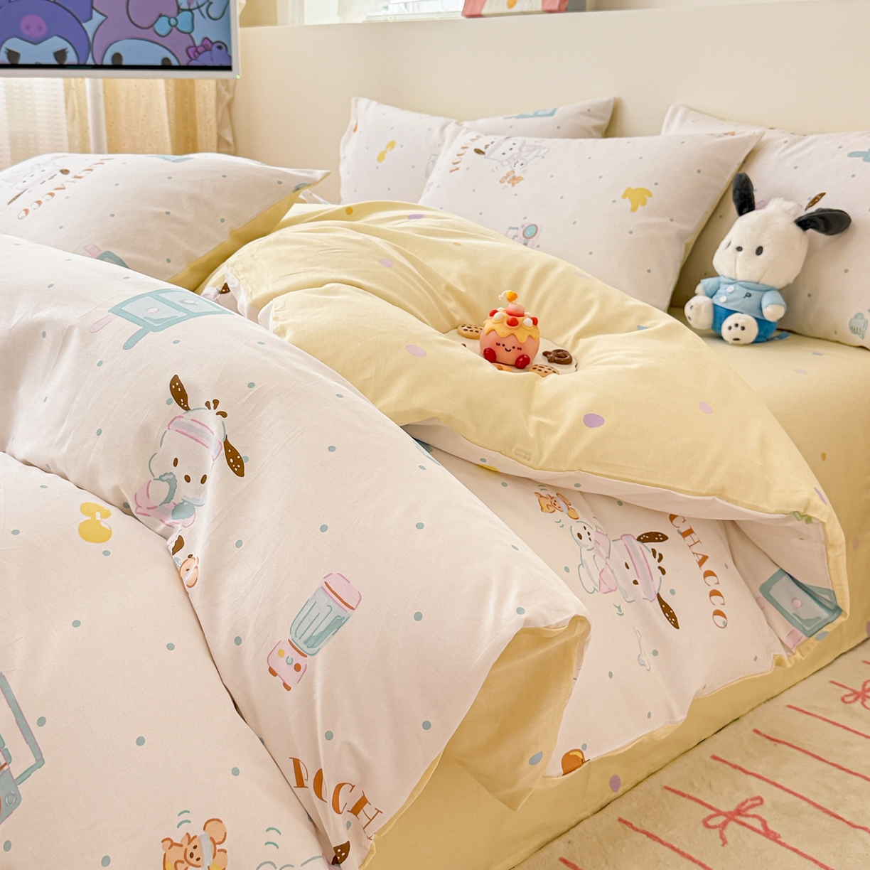 91家纺网 家纺一手货源 找家纺 女子家纺 2026新款40支100%纯棉全棉13070斜纹四件套 帕恰狗