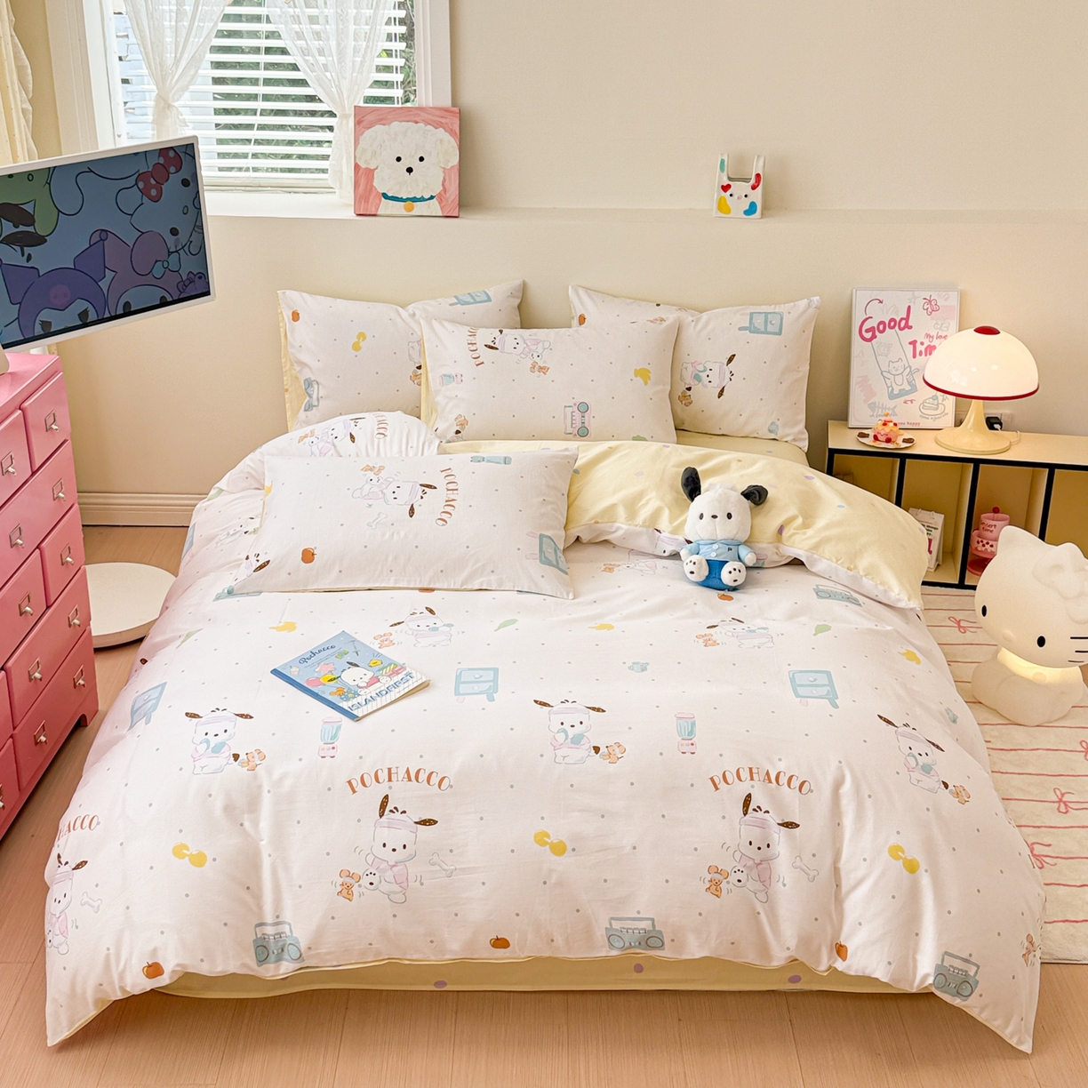 91家纺网 家纺一手货源 找家纺 女子家纺 2026新款40支100%纯棉全棉13070斜纹四件套 帕恰狗