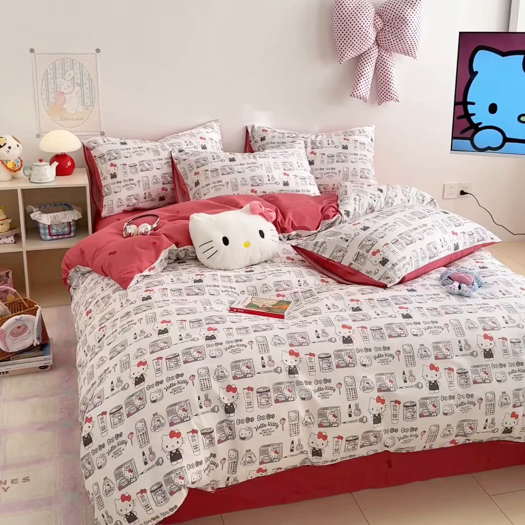 91家纺网 家纺一手货源 找家纺 女子家纺 2026新款40支100%纯棉全棉13070斜纹四件套 KT海报