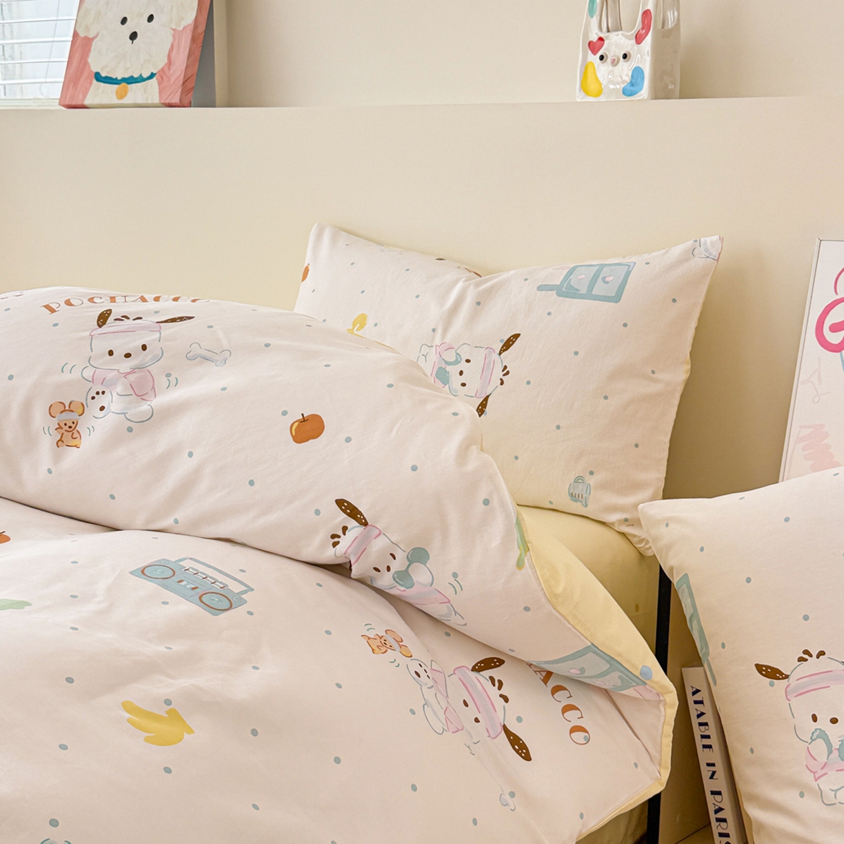 91家纺网 家纺一手货源 找家纺 女子家纺 2026新款40支100%纯棉全棉13070斜纹四件套 帕恰狗