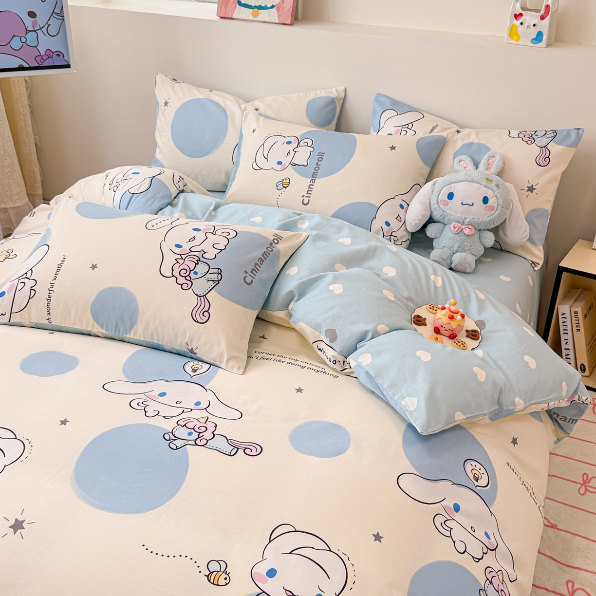 91家纺网 家纺一手货源 找家纺 女子家纺 2026新款40支100%纯棉全棉13070斜纹四件套 玉桂狗