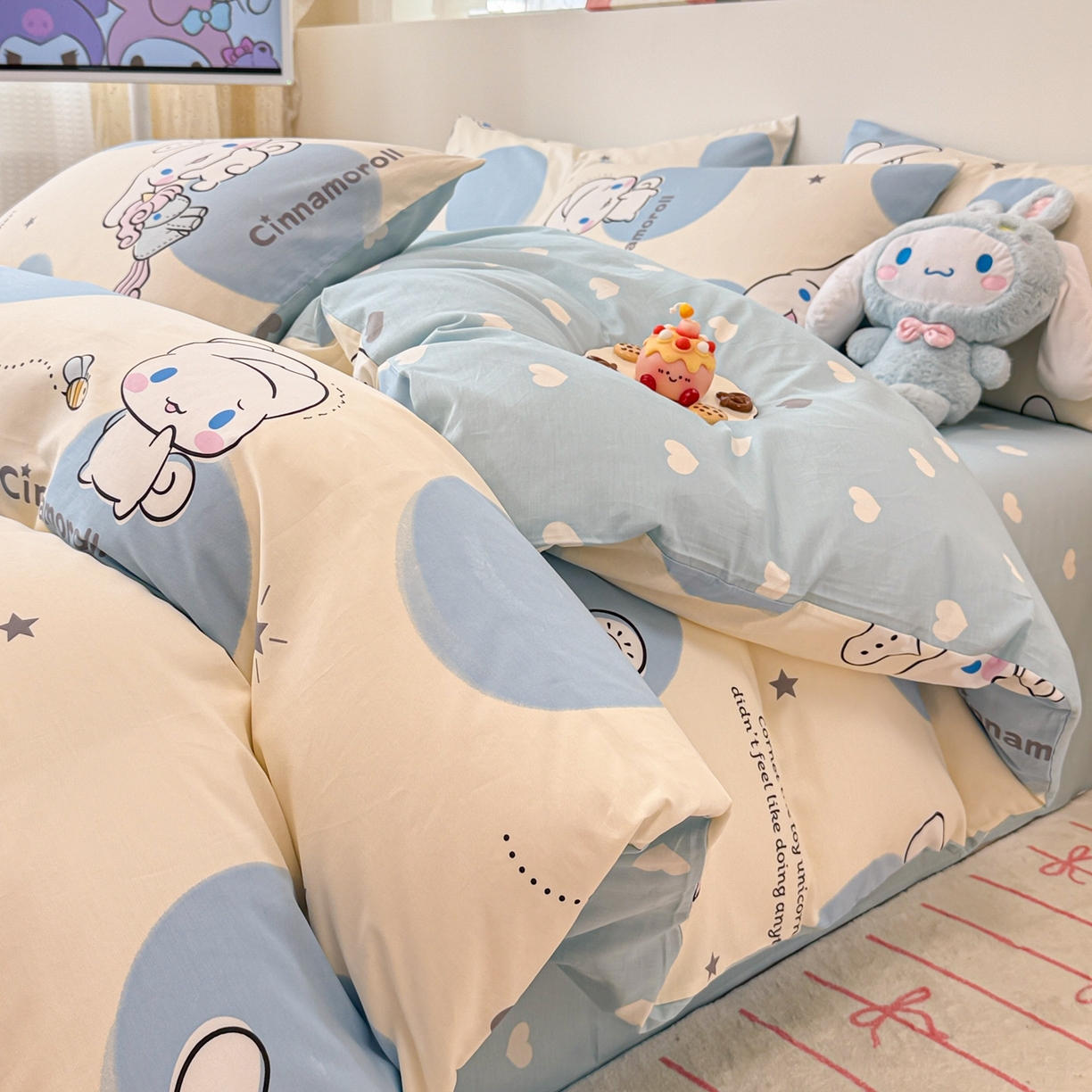 91家纺网 家纺一手货源 找家纺 女子家纺 2026新款40支100%纯棉全棉13070斜纹四件套 玉桂狗