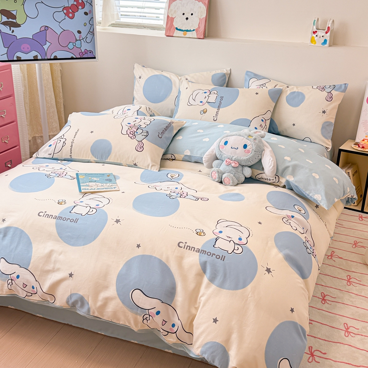 91家纺网 家纺一手货源 找家纺 女子家纺 2026新款40支100%纯棉全棉13070斜纹四件套 玉桂狗