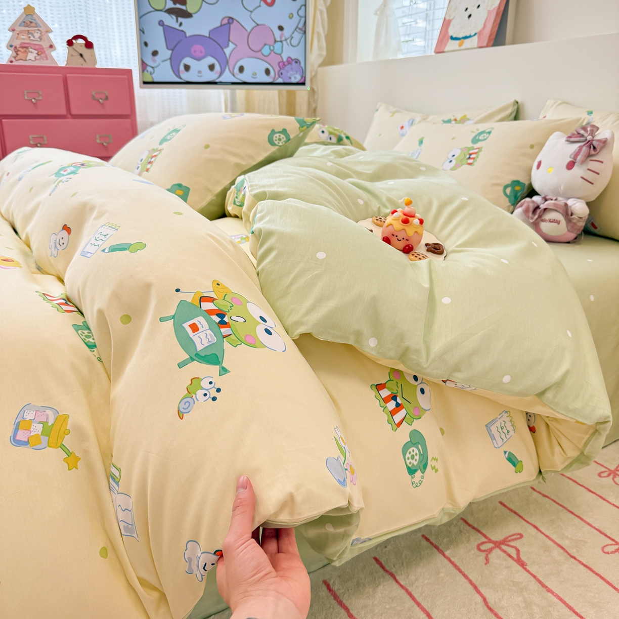 91家纺网 家纺一手货源 找家纺 女子家纺 2026新款40支100%纯棉全棉13070斜纹四件套 可洛比