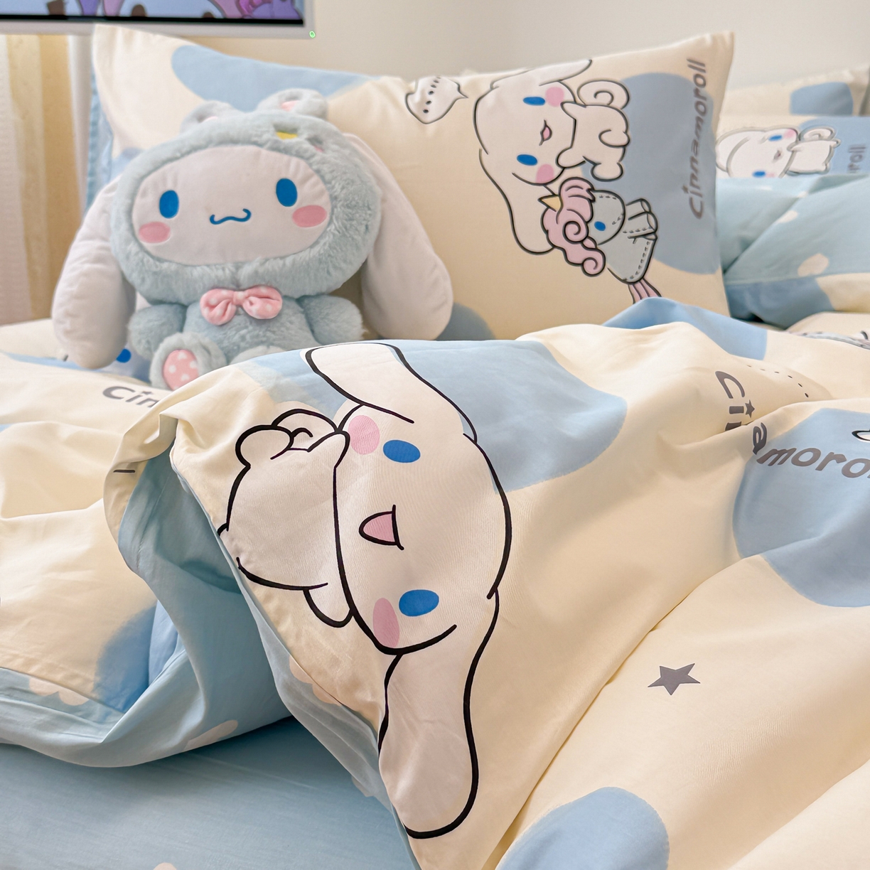 91家纺网 家纺一手货源 找家纺 女子家纺 2026新款40支100%纯棉全棉13070斜纹四件套 玉桂狗