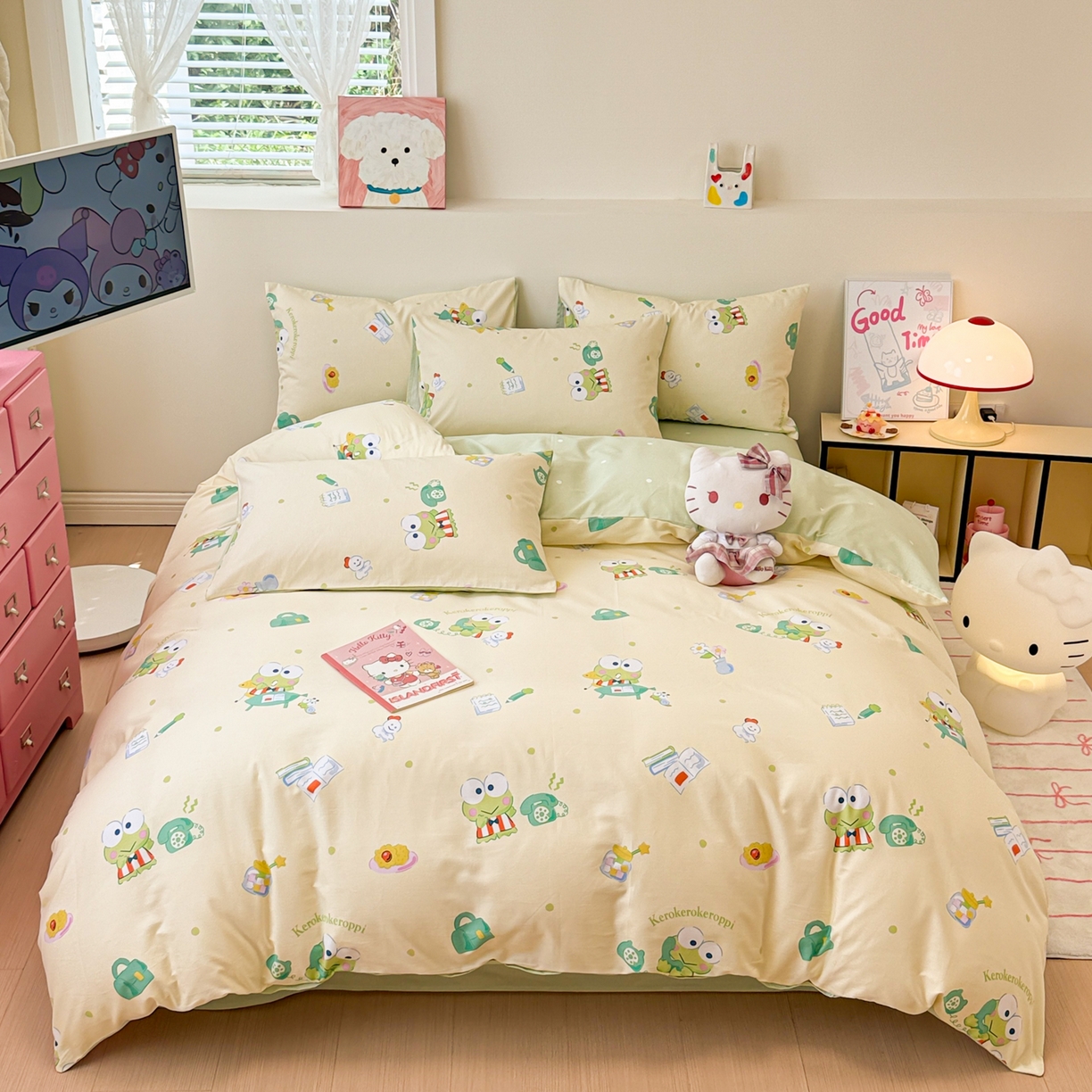 91家纺网 家纺一手货源 找家纺 女子家纺 2026新款40支100%纯棉全棉13070斜纹四件套 可洛比