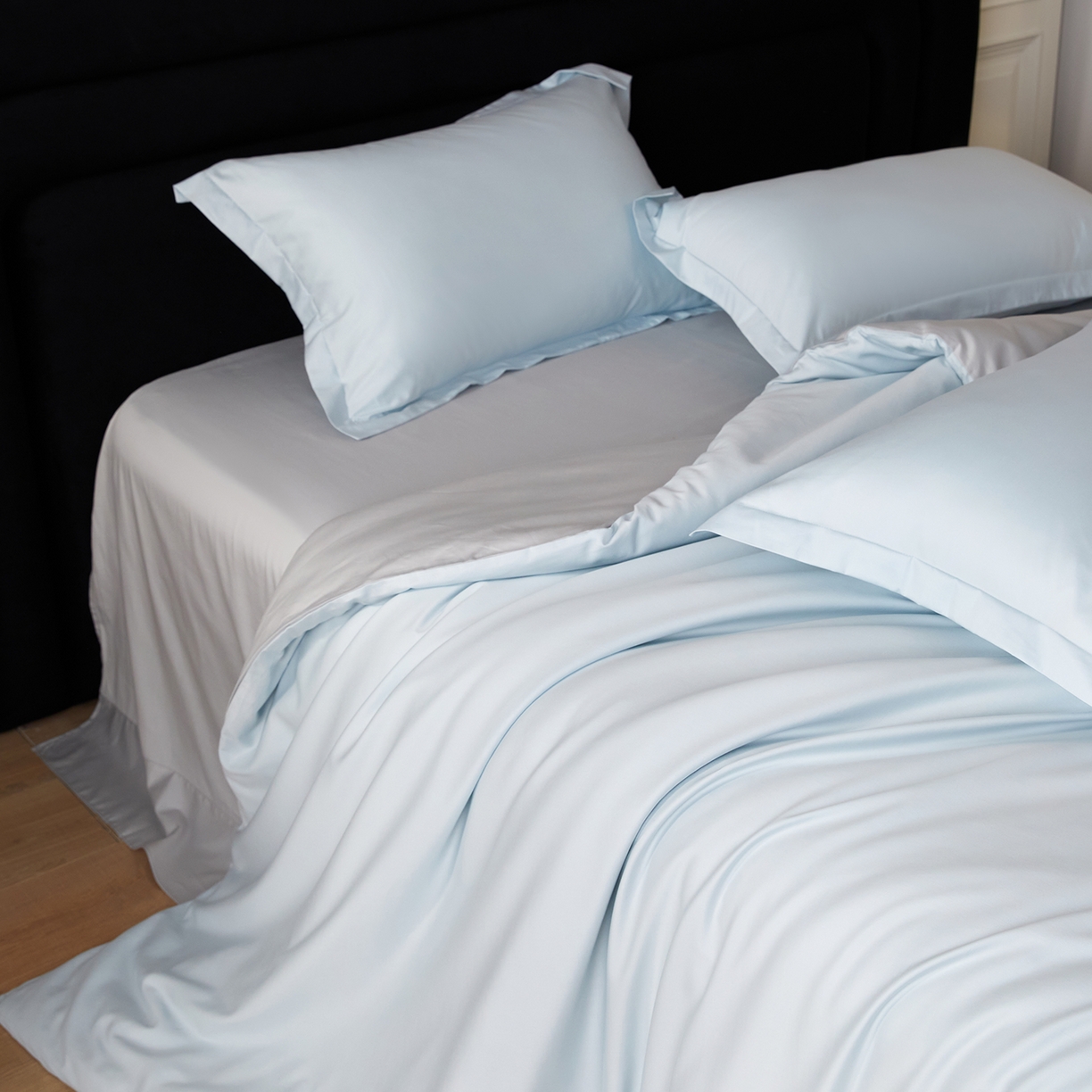 91家纺网 家纺一手货源 找家纺 （总）梧桐树 2026新款60S纯色全棉纯棉长绒棉系列四件套