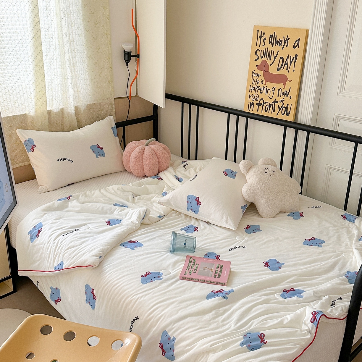 91家纺网 家纺一手货源 找家纺 咏绒家纺工厂店 厂家直销网销爆款花型永不断货2025春夏新款A类牛奶针织棉大豆夏被（长期款） 羞羞象