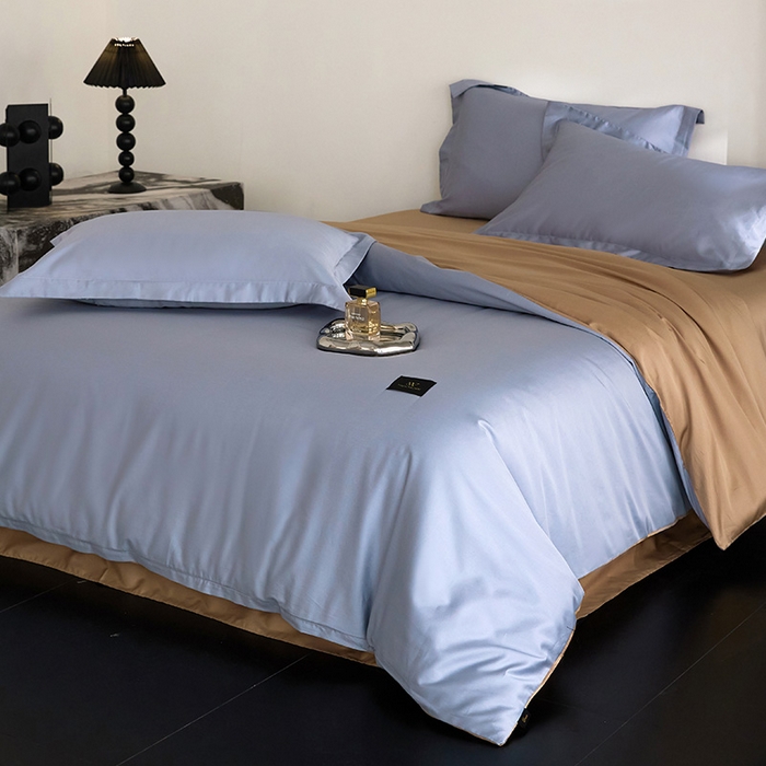 91家纺网 家纺一手货源 找家纺 梧桐树 60S纯色全棉纯棉长绒棉系列单品被套单品被套单件 单被套宾利蓝+香槟金