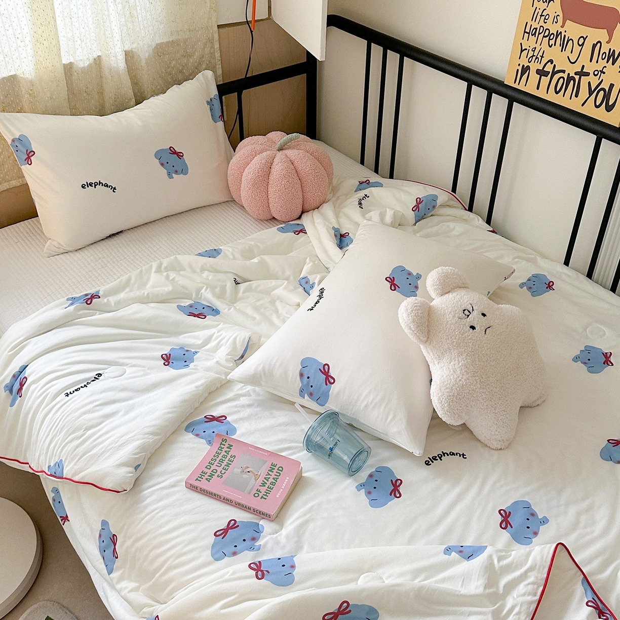 91家纺网 家纺一手货源 找家纺 咏绒家纺工厂店 厂家直销网销爆款花型永不断货2025春夏新款A类牛奶针织棉大豆夏被（长期款） 羞羞象