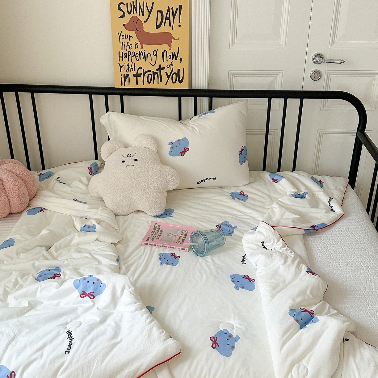 91家纺网 家纺一手货源 找家纺 咏绒家纺工厂店 厂家直销网销爆款花型永不断货2025春夏新款A类牛奶针织棉大豆夏被（长期款） 羞羞象