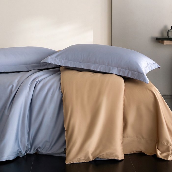 梧桐树 60S纯色全棉纯棉长绒棉系列单品被套单品被套单件 单被套宾利蓝+香槟金