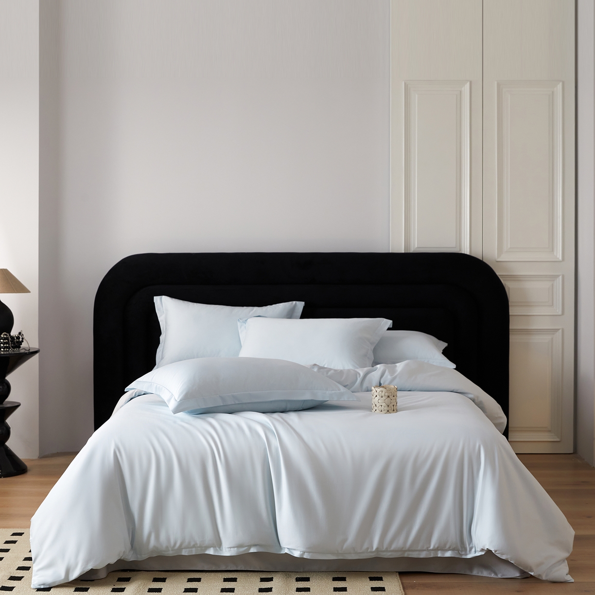 91家纺网 家纺一手货源 找家纺 梧桐树 2026新款60S纯色全棉纯棉长绒棉系列四件套 60S纯色长绒棉-蓝灰