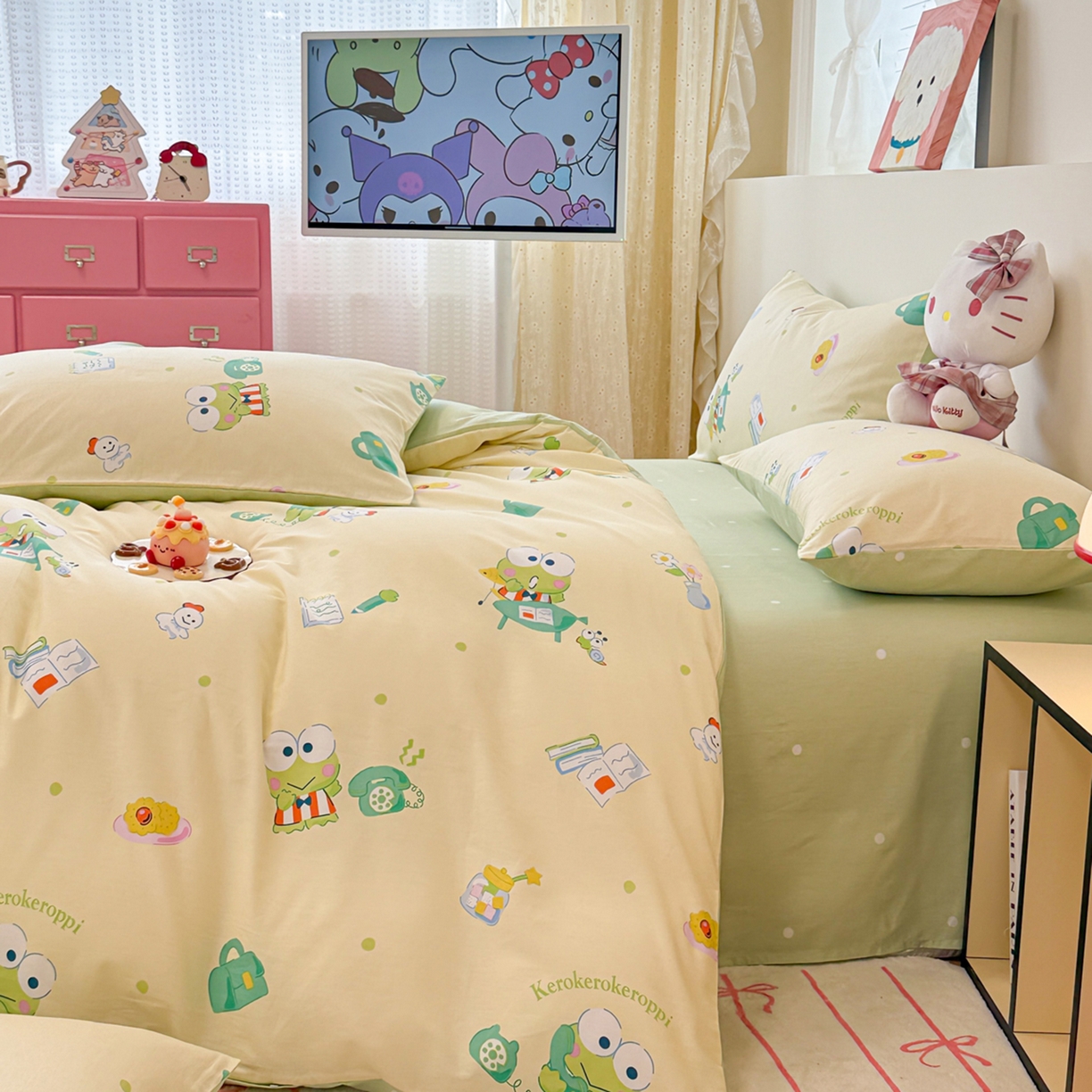 91家纺网 家纺一手货源 找家纺 女子家纺 2026新款40支100%纯棉全棉13070斜纹四件套 可洛比