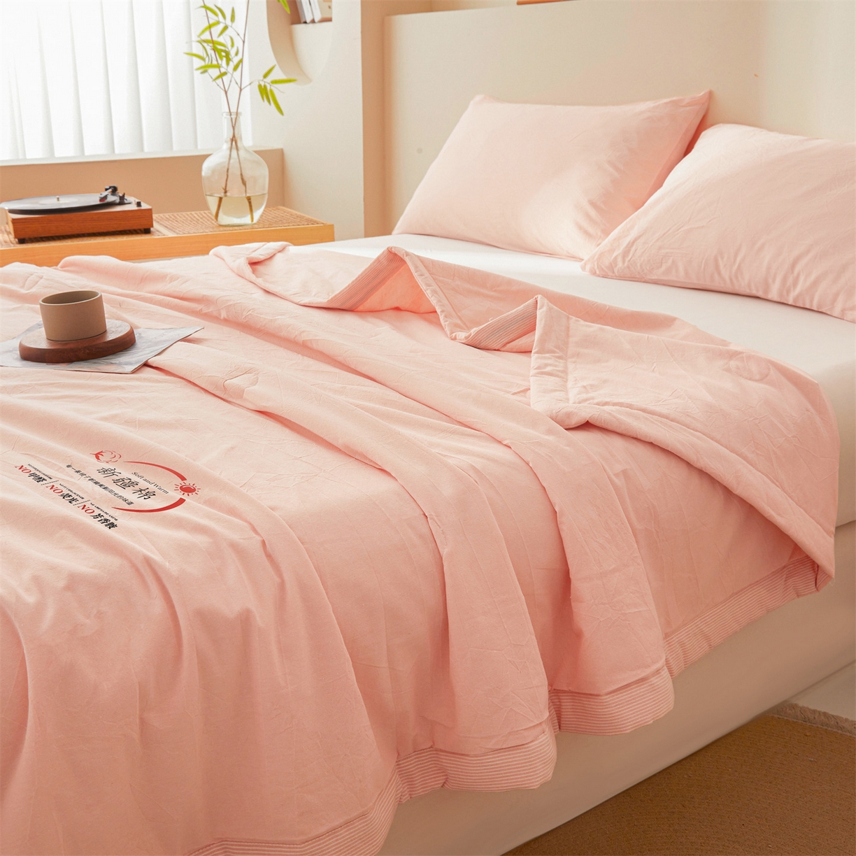 91家纺网 家纺一手货源 找家纺 招财星家纺 2026新款新疆棉花夏被空调被可机洗夏凉被棉花被子春秋被（提供质检报告买家秀） 蔓韵-玉色