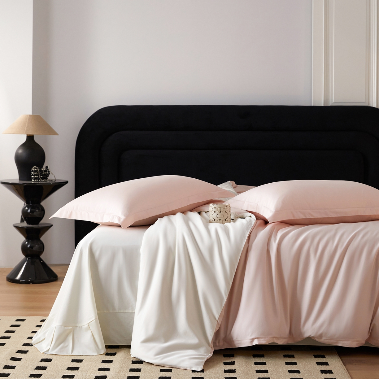 梧桐树 2026新款60S纯色全棉纯棉长绒棉系列四件套 60S纯色长绒棉-玉粉米