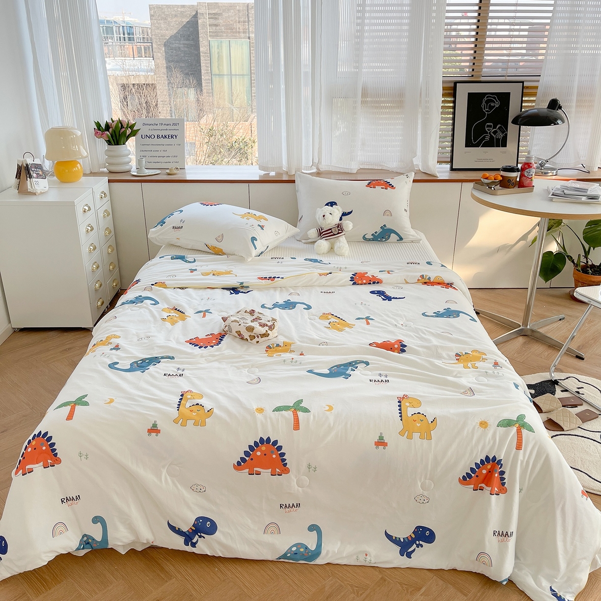 咏绒家纺工厂店 厂家直销网销爆款花型永不断货2025春夏新款A类牛奶针织棉大豆夏被（长期款） 侏罗纪